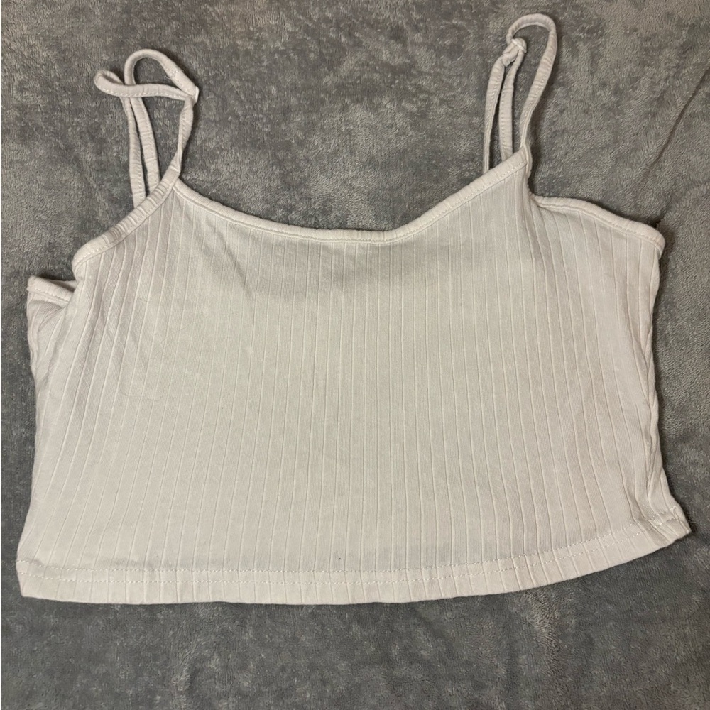 White cropped tank top